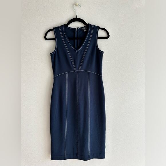 Ann Taylor Factory Dresses & Skirts - Ann Taylor Sleeveless Navy Blue  Ponte Knit Pencil Dress  | Size 0p